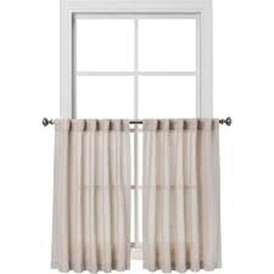 lot 184 image: 2pk 42x36 Light Filtering Bonaire Curtain Tiers Beige - Threshold