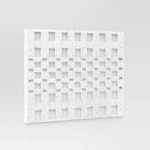 lot 250 image: 30 x 22 Metal and Paper Pulp Geometric Wall Sculpture Off-White - Threshold