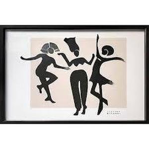 lot 239 image: 36 x 24 Paper Dolls 3D Collage Framed Art Black - Opalhouse designed