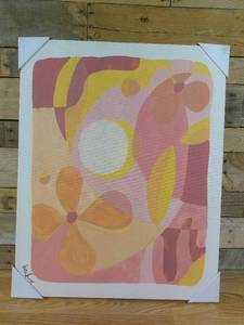 lot 243 image: 24 x 30 Floral Abstract Unframed Wall Canvas Pink - Opalhouse designed with Jungalow