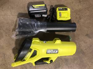 RYOBI 40V HP Brushless Whisper Series 190 MPH 730 CFM Cordless Battery Jet Fan Leaf Blower with (2) 4.0 Ah Batteries & Charger Customer Returns See Pictures