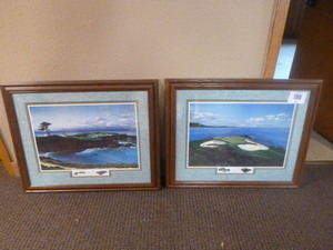 lot 83 image: 2 Framed Golf Prints