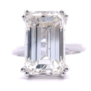 NEW Large 10 Carat Emerald Cut Diamond Solitaire Ring in 14k White Gold $24,999 Retail VIDEO