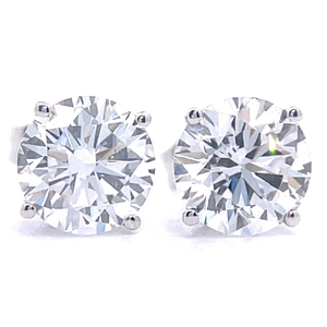 2.00 Carat Diamond Round Brilliant Cut Solitaire Stud Earrings in 14k White Gold $4,250 Retail VIDEO