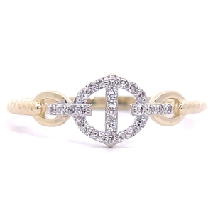 Nautical 0.10 Carat Pav Diamond Mariner Twisted Rope Ring in 14k Yellow Gold VIDEO