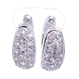 Glistening Pav Cubic Zirconia Round Hoop Earrings