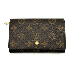 Louis Vuitton Monogram Canvas Porte-Monnaie Carte Credit Double Hook Wallet $550 Retail