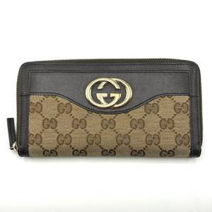 Gucci GG Canvas Eclipse Zip-Around Wallet $600 Retail