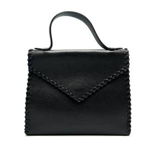 Yves Saint Laurent Black Leather Whipstitch Envelope Bag $700 Retail