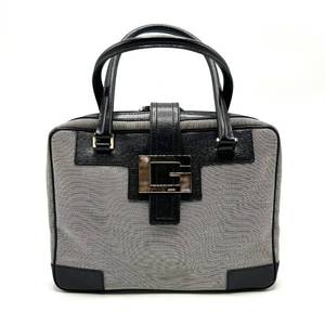 Gucci Gray x Black Canvas X Leather G Clasp Mini Bag $700 Retail