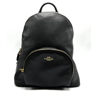 Coach Black Pebbled Leather Backpack $600 Retail