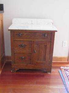 Antique Versatile Table with Custom Marble Top