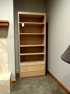 Vintage 80s Modern Bookshelf with Drawers