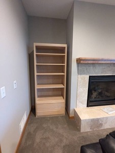 Vintage 80s Modern Bookshelf with Drawers