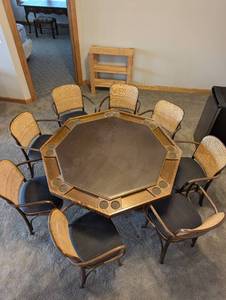 Mid-Century Modern Octagonal Poker Table
