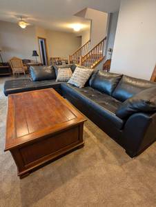 Luxurious Legacy Leather Sectional in Rich Dark Chocolate Brown