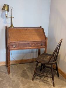 Rustic Antique Drop-Front Desk  Functional & Charming