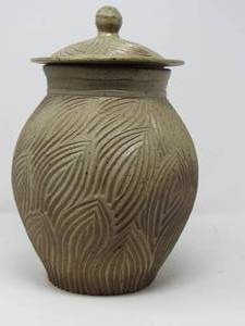 Covered Ginger Jar Rose Pottery