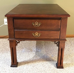 lot 13 image: Classy Side Table with Drawer by Lane Furniture