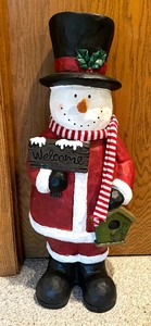 lot 68 image: Festive 3 Foot Polyresin Welcome Decorative Snowman Figurine