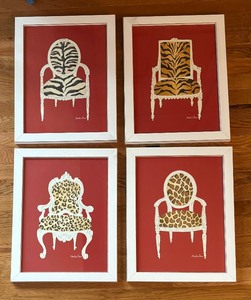 lot 20 image: Four Chair Motif Prints by Chariklia Zarris