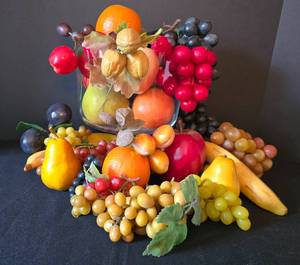 lot 125 image: Fantastic Faux Fruit Display