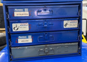 lot 6 image: FASTENAL HARDWARE 4 DRAWER CABINET