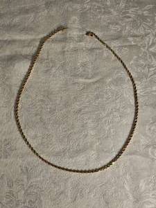 lot 2 image: 14K Yellow Gold Rope Chain Necklace  16g  20 inches