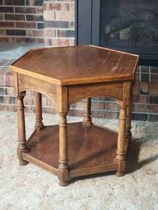 lot 88 image: Vintage Hexagonal Accent Table
