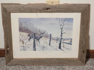 lot 77 image: SIGNED Les Kouba Fine Art Naturalist Print - Headin for the River Bottoms