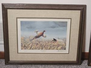 lot 73 image: SIGNED Les Kouba Fine Art Naturalist Print - Back of the Barn