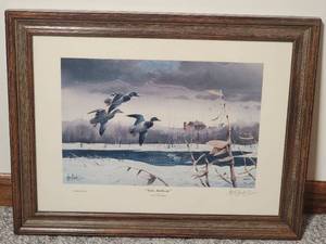 lot 69 image: SIGNED Les Kouba Fine Art Naturalist Print - Lake Mallards
