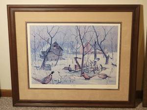 lot 43 image: SIGNED Les Kouba Fine Art Naturalist Print - In Shelter