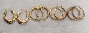 lot 35 image: Vintage Vermeil Sterling Silver Earring Collection - (4)