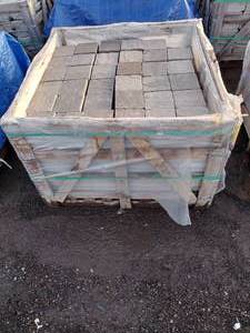 2000 LBS Natural Cleft Cobbles  2 x 6 x 6. Tag reads 45L x 45W