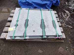 (2) Black Granite Slabs Tag reads 45L x 45W