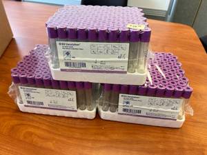 3 Packs of BD Vacutainer K2 EDTA (K2E) Plus Blood Collection Tubes Sealed