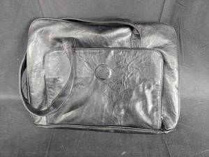 lot 24A image: Used Black Leather Shoulder Bag with Dual Handles