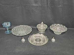 lot 34A image: Collection of Depression Glass & Crystal Glassware & Serving Dishes - Elegant Designs