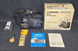lot 41 image: Chinon 3000GL Cine Projector Complete Set with Accessories