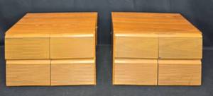 lot 54 image: Set of 2 Vintage Wooden Stacking Drawers - Mid-Century Modern Style