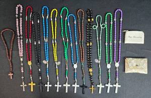 lot 78 image: Collection of Rosaries with Pouches