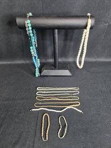 lot 86 image: Lot of Assorted Necklaces & Bracelets - Variety of Styles and Materials - display not included