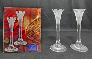 lot 107 image: Set of 2 Unopened Cristal dArques Granville Crystal Candle Holders