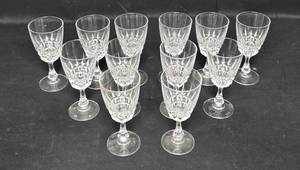 lot 109 image: Set of 12 Vintage Crystal Goblets - Elegant Design