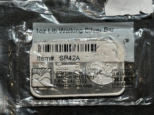 1 Ounce .999 Fine Silver Walking Liberty Bar