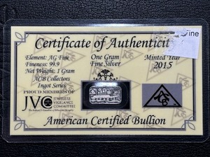 1 Gram .999 Fine Silver Bar