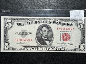 1953 Red Seal $5 Dollar Bill