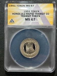 1951 Honolulu Rapid Transit Token ANACS MS67