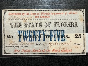 Florida 25 Cent Certificate